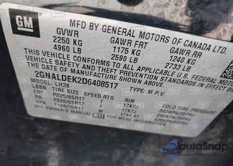 2013 Chevrolet Equinox Lt из США, поврежденный, VIN 2GNALDEK2D6408517